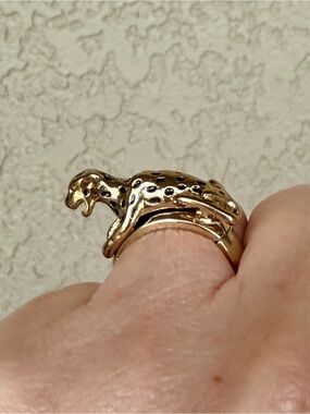 Trendy Gold Leopard Ring - Fashion Animal Statement